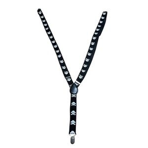 Skull Pattern Black Suspenders